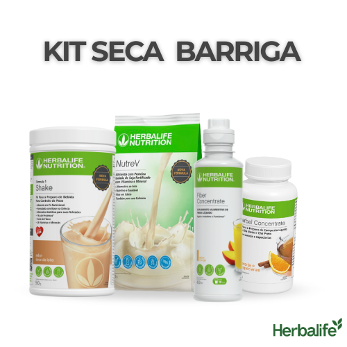 Kit Seca Barriga Herbalife com vários produtos