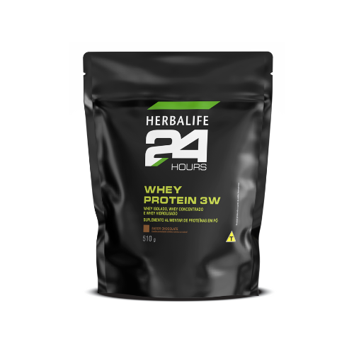 Pote de Whey Protein 3W Herbalife sabor chocolate